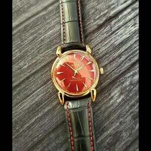 Rare Roamer Brevete Swiss Manual Mens Watch Gld Red Blk‎
